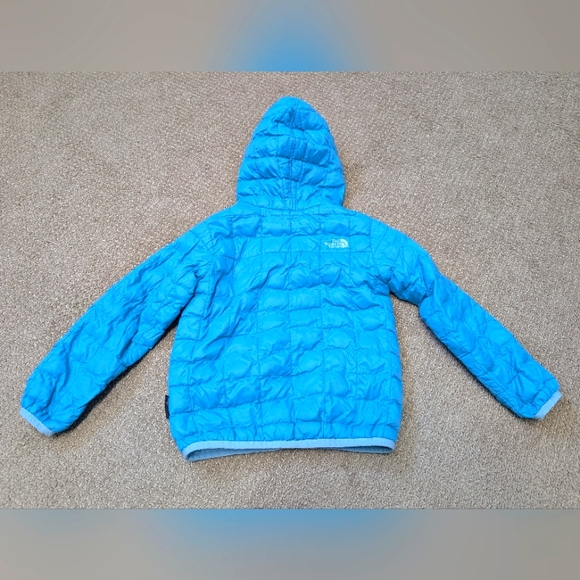 The North Face Toddler Girls 4T Thermoball Quilted Puffer Jacket Hood Teal Blue - Picture 2 of 7